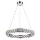 Silver Faux Crystal Bling Ring LED Hanging Light By Homeroots | Chandeliers | Modishstore - 2