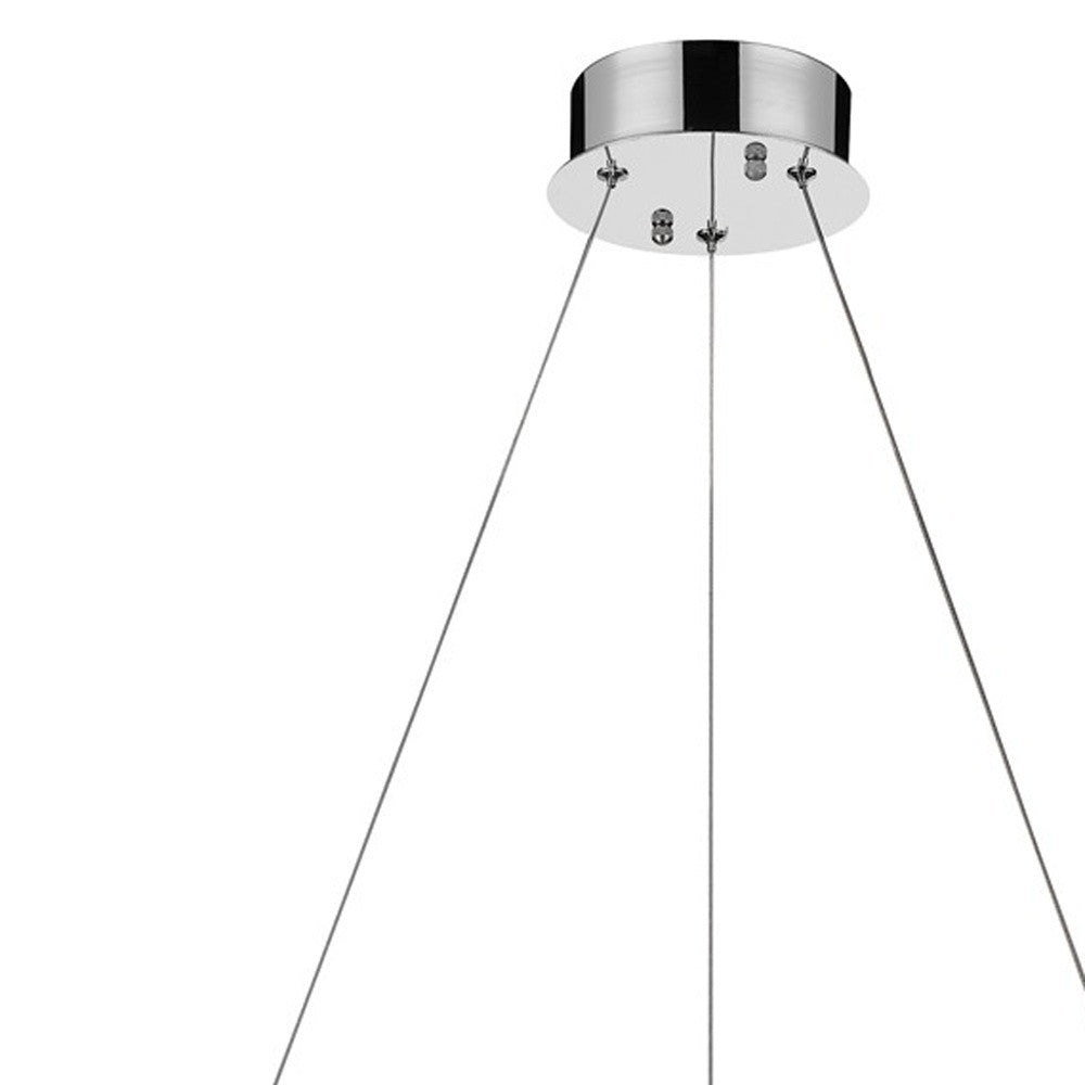 Silver Faux Crystal Bling Ring LED Hanging Light By Homeroots | Chandeliers | Modishstore - 4