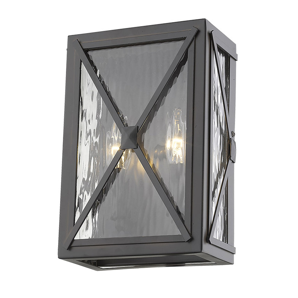 Burnished Bronze Criss Cross Water Glass Outdoor Light By Homeroots | Wall Lamps | Modishstore - 2