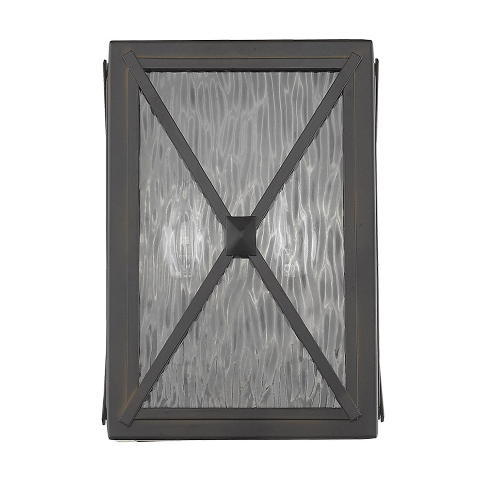 Burnished Bronze Criss Cross Water Glass Outdoor Light By Homeroots | Wall Lamps | Modishstore - 3
