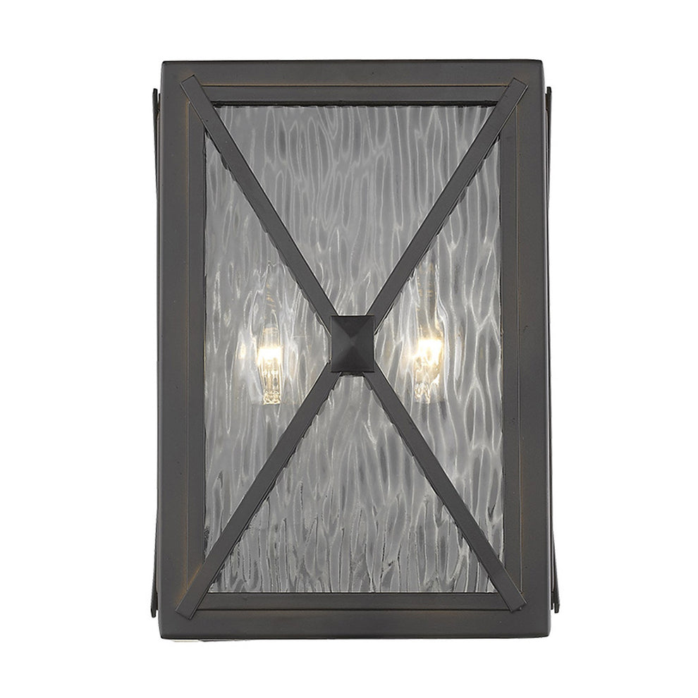Burnished Bronze Criss Cross Water Glass Outdoor Light By Homeroots | Wall Lamps | Modishstore - 4