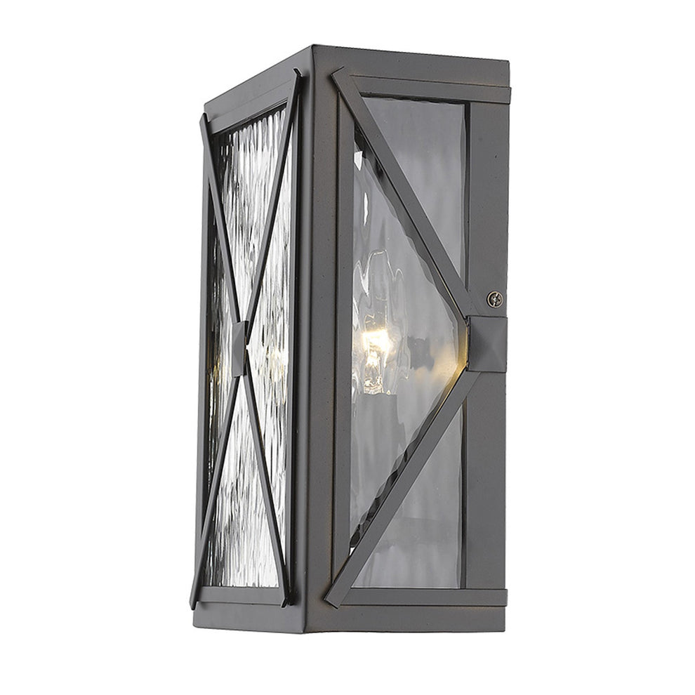 Burnished Bronze Criss Cross Water Glass Outdoor Light By Homeroots | Wall Lamps | Modishstore - 5