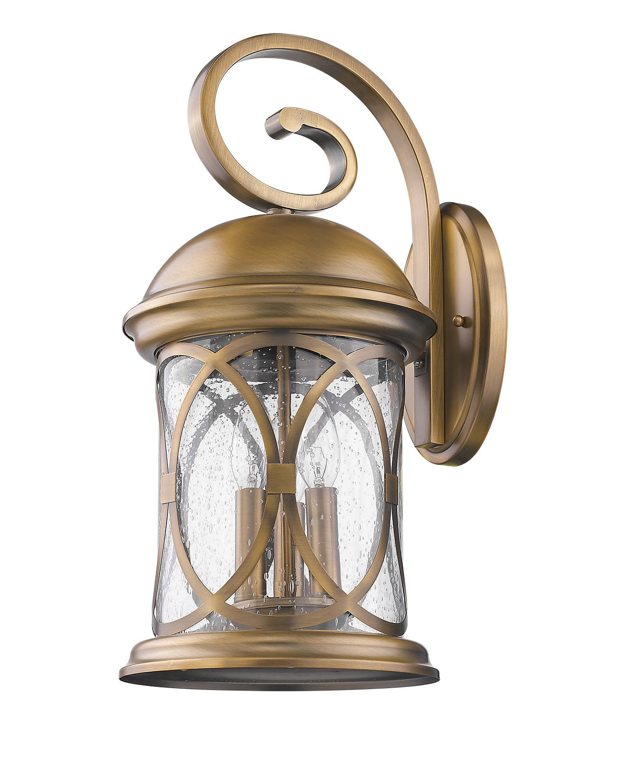 Lincoln 3-Light Antique Brass Wall Light By Homeroots | Wall Lamps | Modishstore