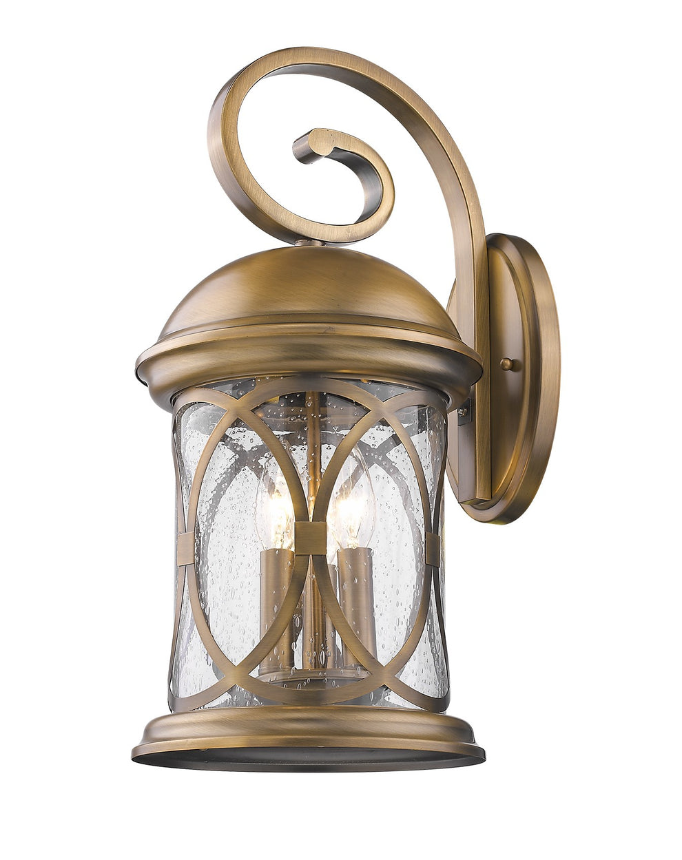 Lincoln 3-Light Antique Brass Wall Light By Homeroots | Wall Lamps | Modishstore - 2