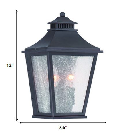 Matte Black Two Light Pocket Lantern Wall Light By Homeroots | Wall Lamps | Modishstore - 2