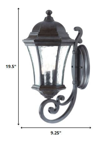 XL Antique Black Tapered Lantern Wall Light By Homeroots | Wall Lamps | Modishstore - 2