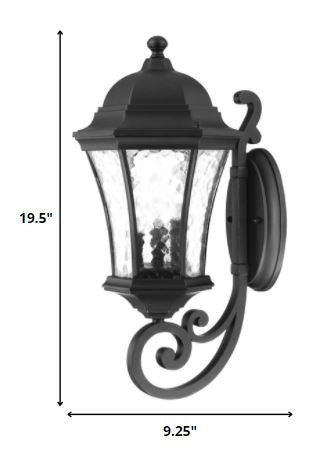 XL Matte Black Tapered Lantern Wall Light By Homeroots | Wall Lamps | Modishstore - 2