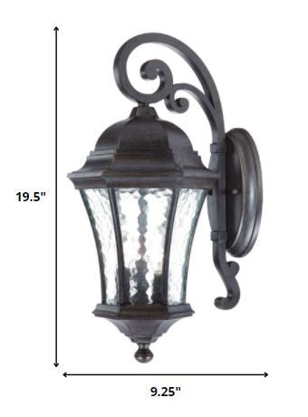 XL Antique Black Tapered Hanging Lantern Wall Light By Homeroots | Wall Lamps | Modishstore - 2