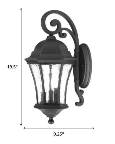 XL Matte Black Tapered Hanging Lantern Wall Light By Homeroots | Wall Lamps | Modishstore - 2