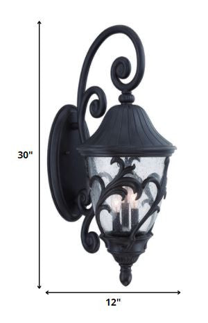 Three Light Matte Black Leaf Detail Wall Light By Homeroots | Wall Lamps | Modishstore - 5