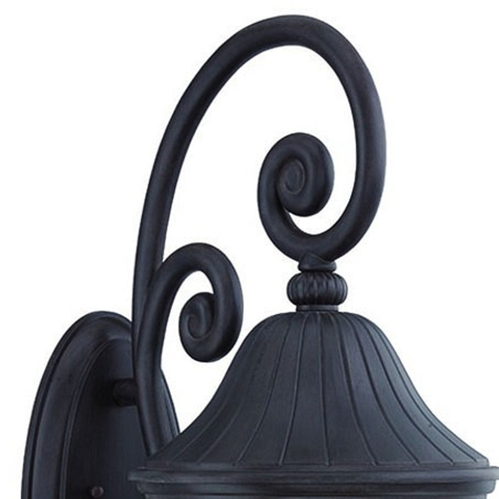 Three Light Matte Black Leaf Detail Wall Light By Homeroots | Wall Lamps | Modishstore - 3