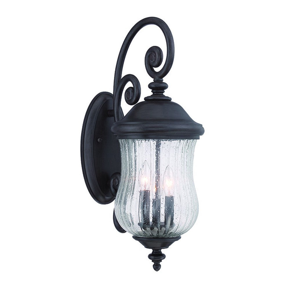 Three Light Matte Black Urn Shaped Wall Light By Homeroots | Wall Lamps | Modishstore