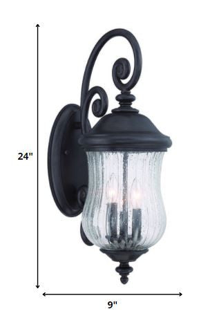 Three Light Matte Black Urn Shaped Wall Light By Homeroots | Wall Lamps | Modishstore - 5