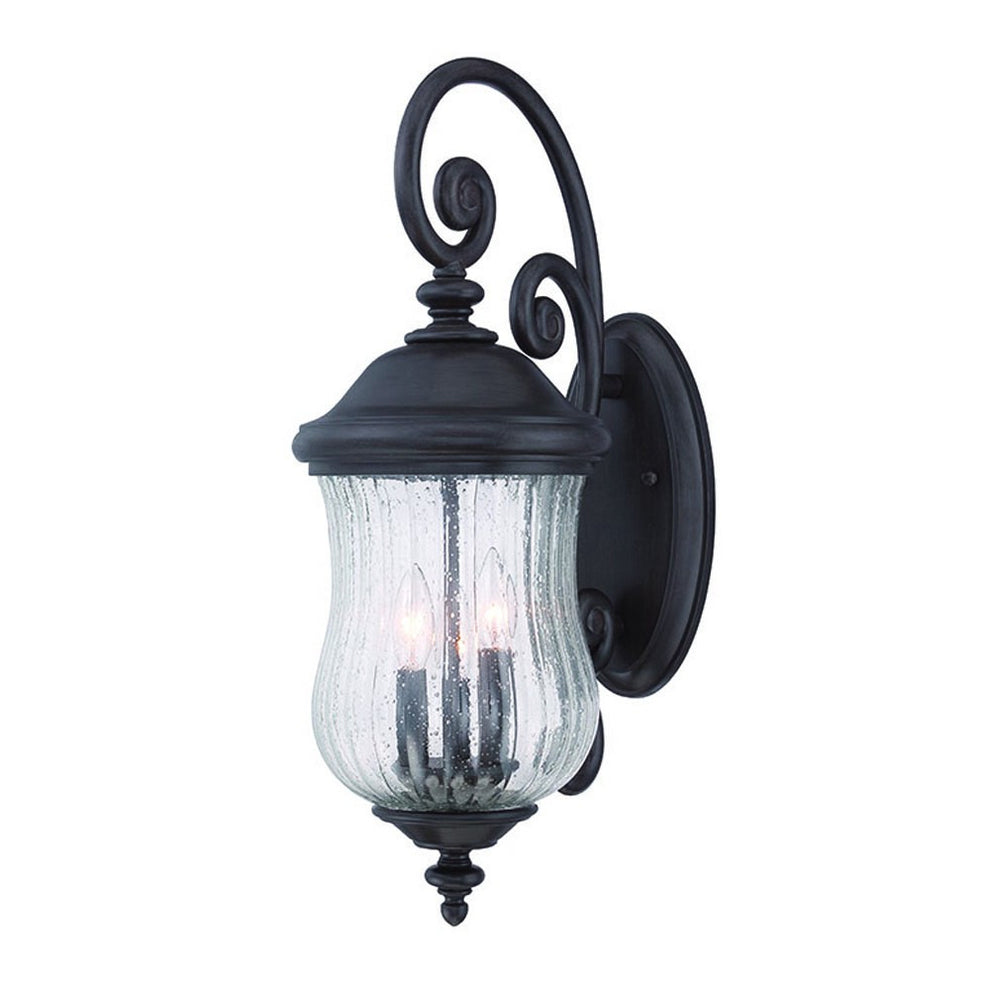 Three Light Matte Black Urn Shaped Wall Light By Homeroots | Wall Lamps | Modishstore - 2