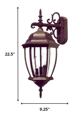 Dark Brown Hanging Ornamental Lantern Wall Light By Homeroots | Wall Lamps | Modishstore - 2