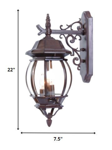Three Light Dark Brown Hanging Glass Globe Wall Light By Homeroots | Wall Lamps | Modishstore - 2