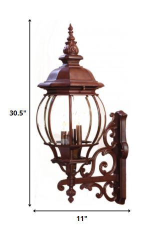 Chateau 4-Light Burled Walnut Wall Light By Homeroots | Wall Lamps | Modishstore - 5
