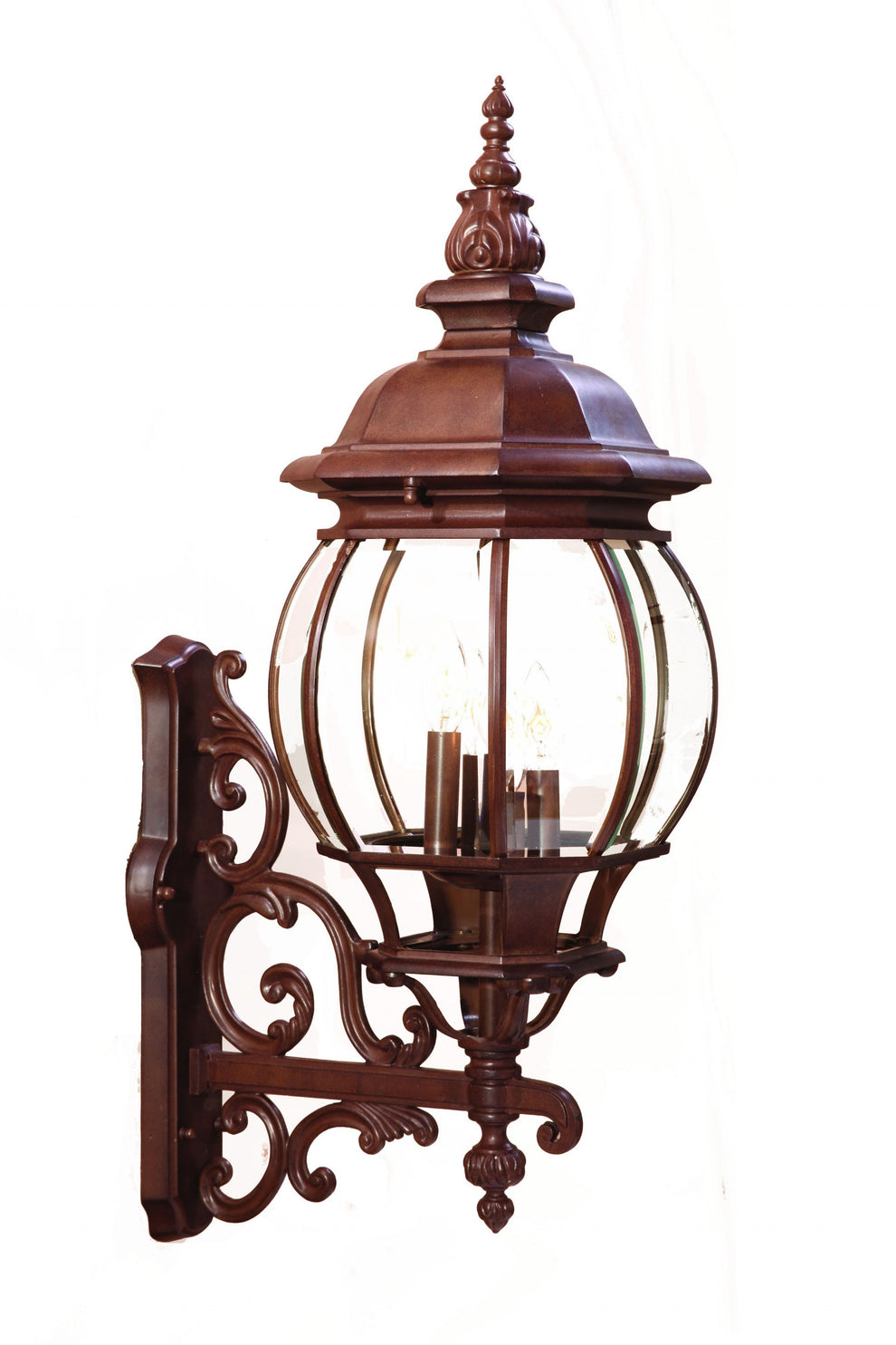 Chateau 4-Light Burled Walnut Wall Light By Homeroots | Wall Lamps | Modishstore - 2