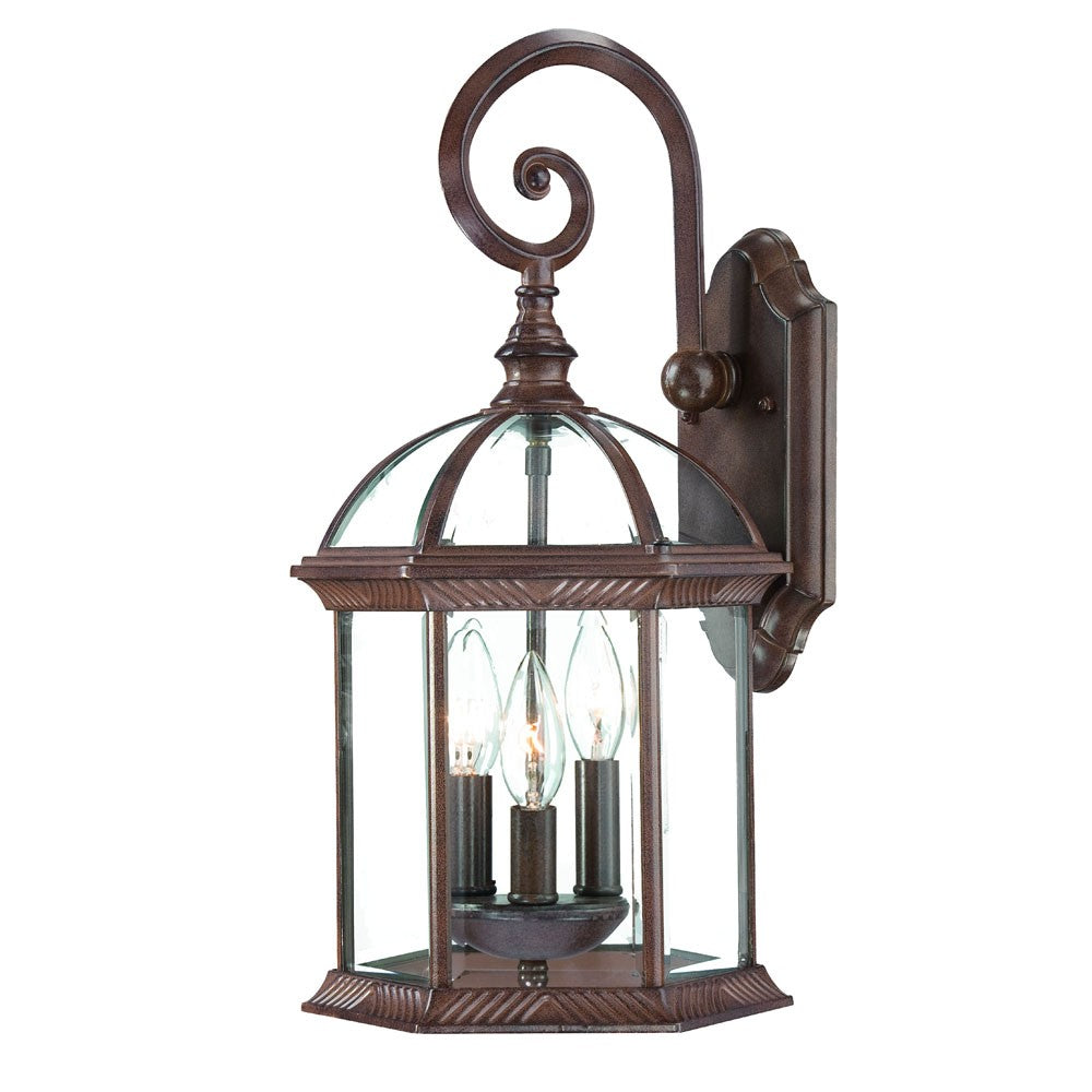 Three Light Dark Brown Eastern Lantern Wall Light By Homeroots | Wall Lamps | Modishstore