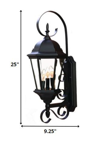 Three Light Matte Black Swing Arm Lantern Wall Light By Homeroots | Wall Lamps | Modishstore - 2