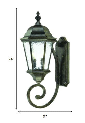 Two Light Antique Black Carousel Lantern Wall Light By Homeroots | Wall Lamps | Modishstore - 2