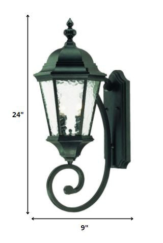 Two Light Matte Black Carousel Lantern Wall Light By Homeroots | Wall Lamps | Modishstore - 2
