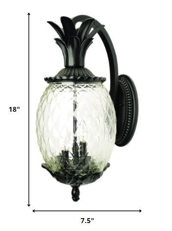 Matte Black Hanging Pineapple Wall Light By Homeroots | Wall Lamps | Modishstore - 2
