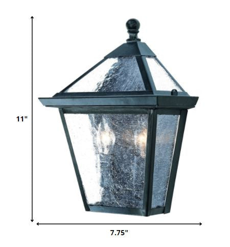Two Light Matte Black Lantern Wall Light By Homeroots | Wall Lamps | Modishstore - 2