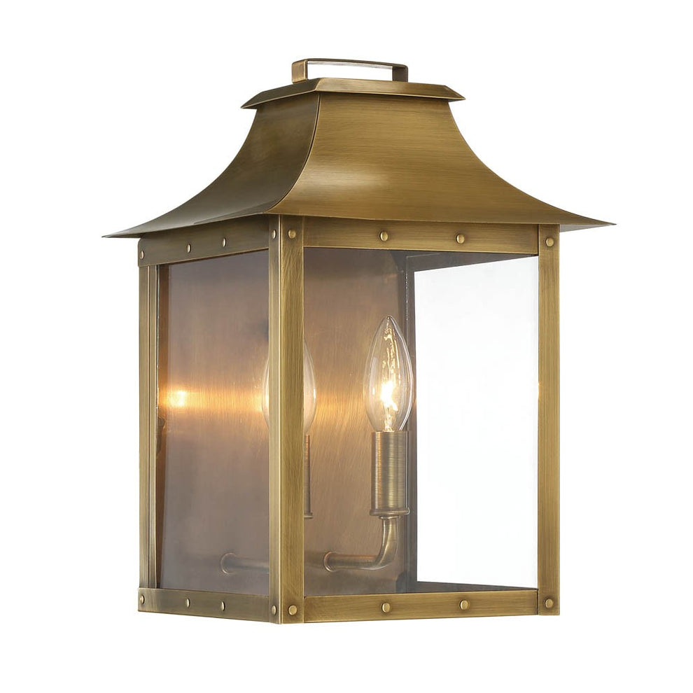 Manchester 2-Light Aged Brass Pocket Wall Light By Homeroots | Wall Lamps | Modishstore - 2