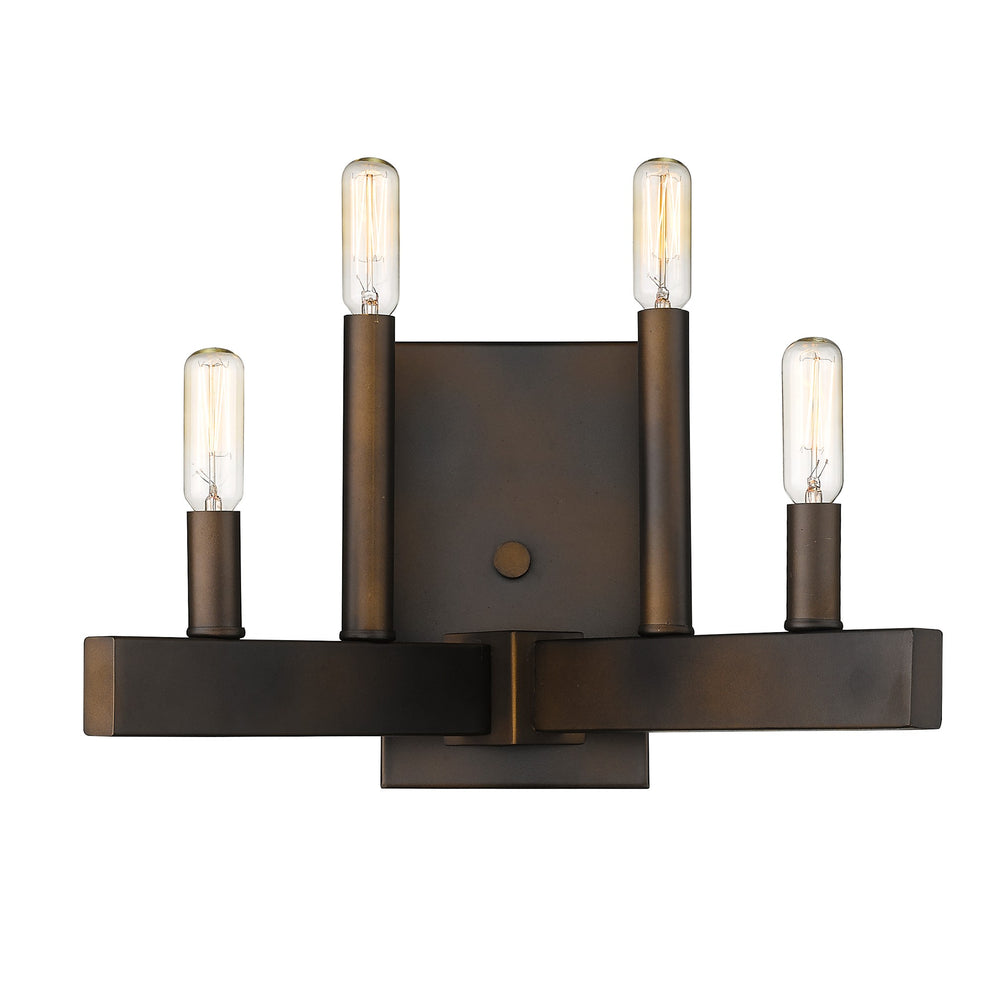 Four Light Bronze Metal Vintage Wall Sconce By Homeroots | Sconces | Modishstore - 2