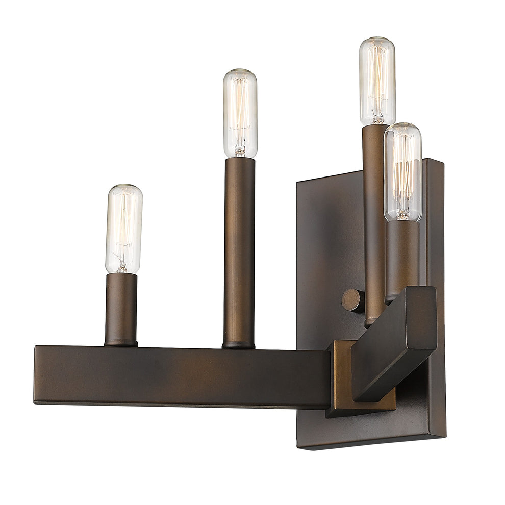 Four Light Bronze Metal Vintage Wall Sconce By Homeroots | Sconces | Modishstore - 3