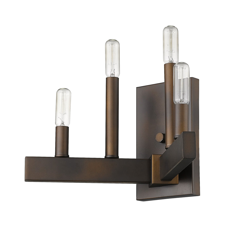 Four Light Bronze Metal Vintage Wall Sconce By Homeroots | Sconces | Modishstore - 4