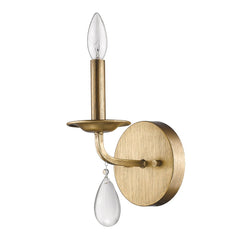 Light Gold Wall Sconce with Crystal Accent By Homeroots