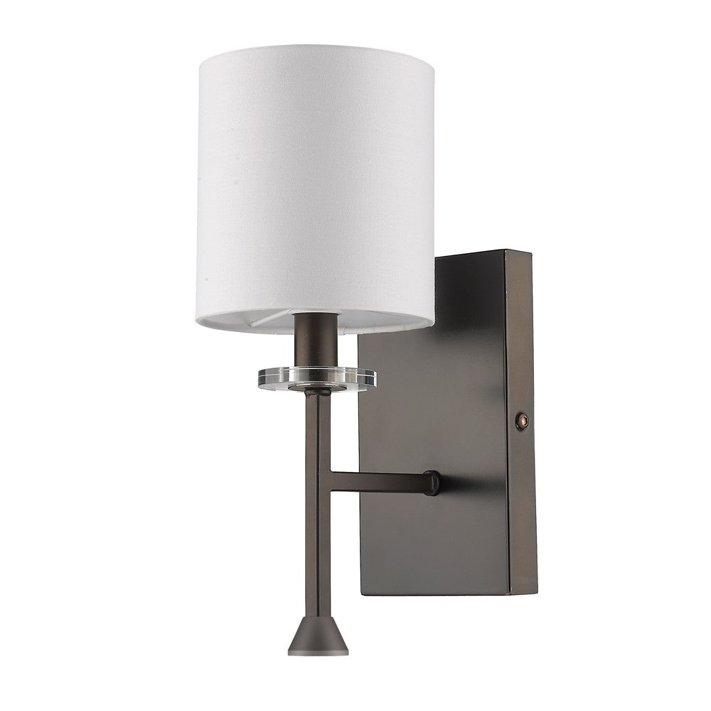 Minimalist Bronze Wall Sconce with Fabric Shade By Homeroots | Sconces | Modishstore