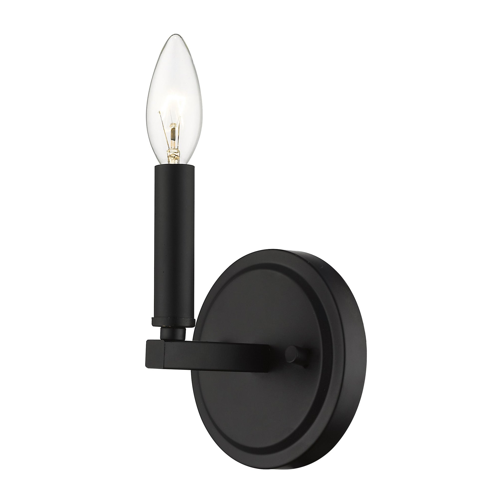 One Light Matte Black Wall Sconce By Homeroots | Sconces | Modishstore - 2