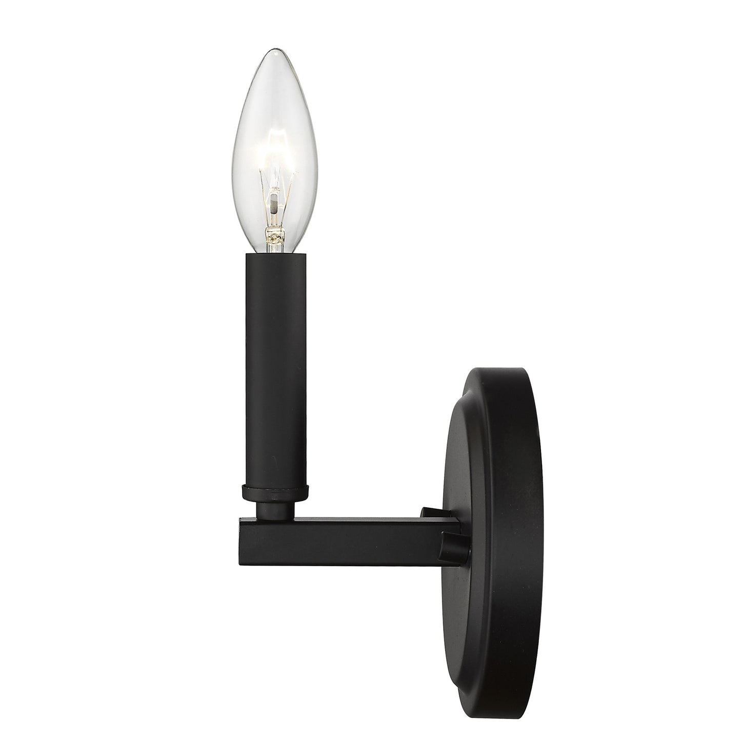 One Light Matte Black Wall Sconce By Homeroots | Sconces | Modishstore - 5