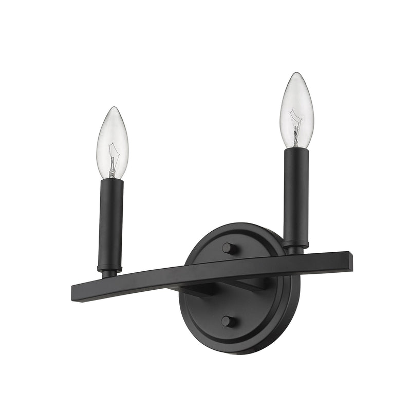 Two Light Matte Black Wall Sconce By Homeroots | Sconces | Modishstore