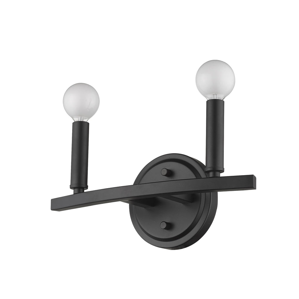 Two Light Matte Black Wall Sconce By Homeroots | Sconces | Modishstore - 3