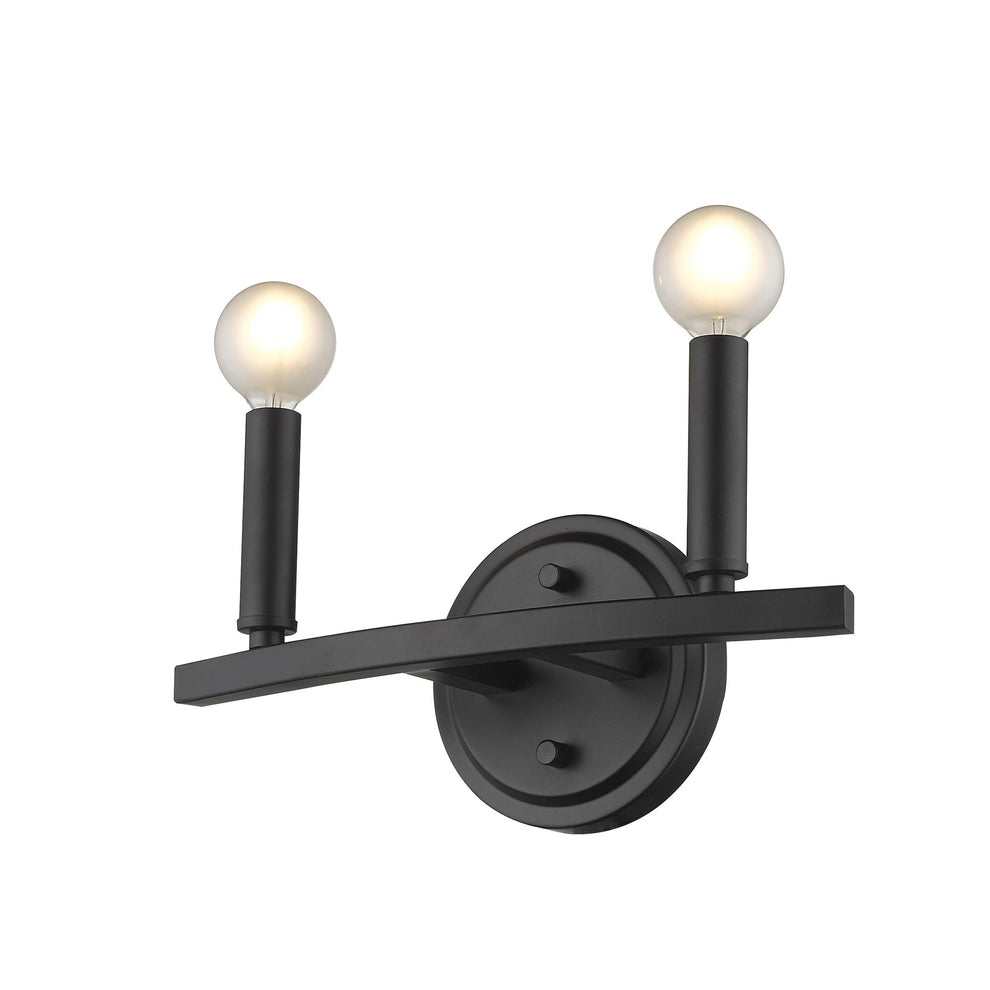 Two Light Matte Black Wall Sconce By Homeroots | Sconces | Modishstore - 4