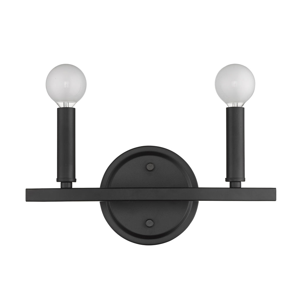 Two Light Matte Black Wall Sconce By Homeroots | Sconces | Modishstore - 5
