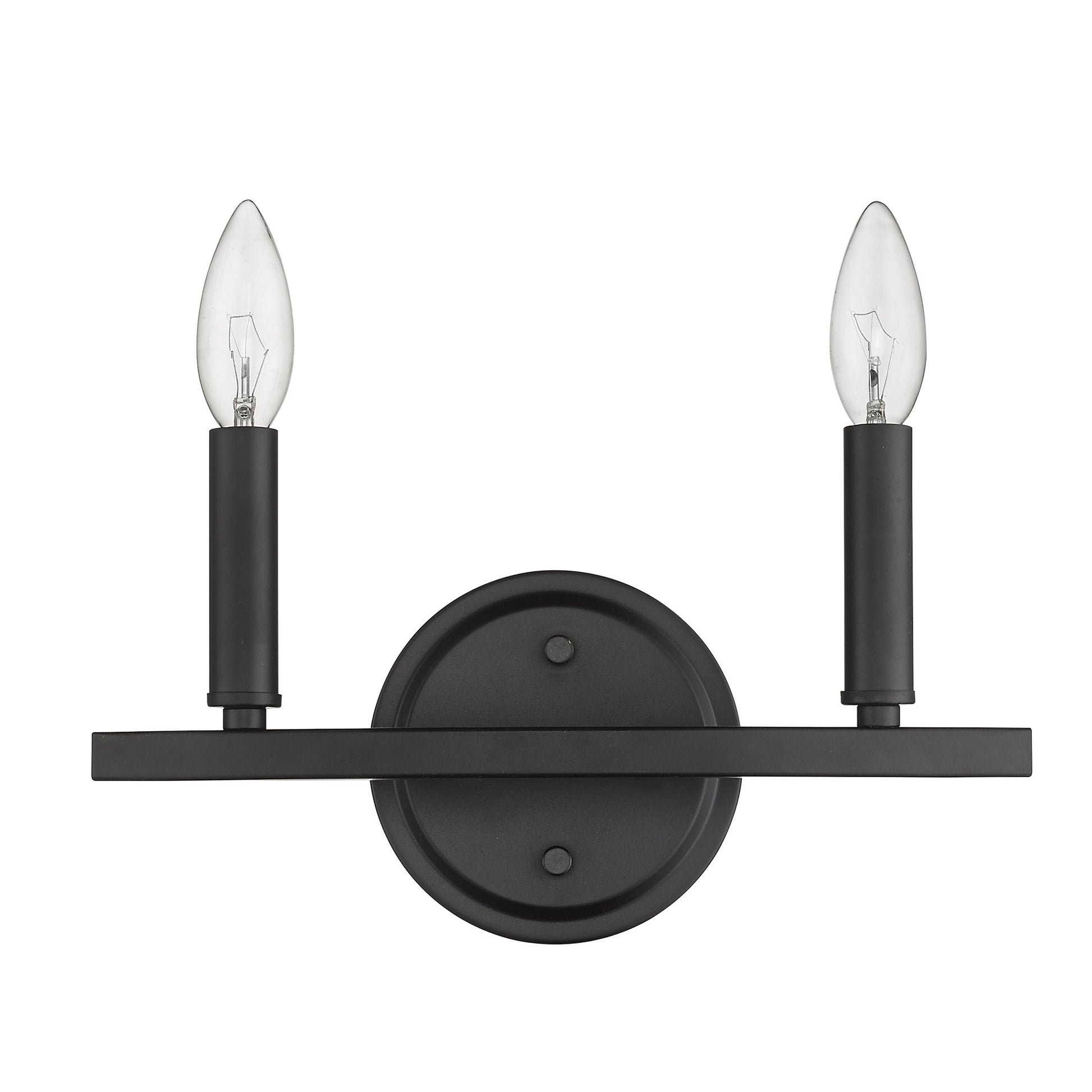 Two Light Matte Black Wall Sconce By Homeroots | Sconces | Modishstore - 7