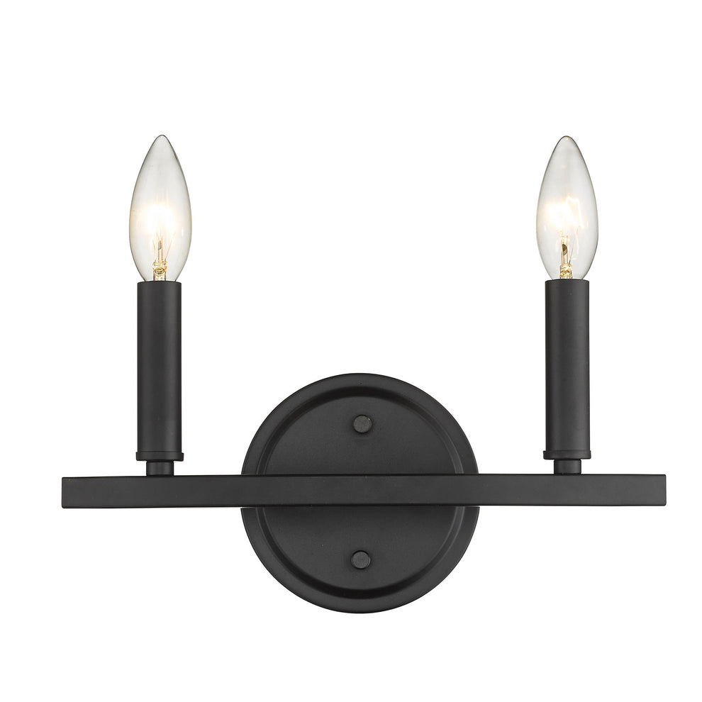 Two Light Matte Black Wall Sconce By Homeroots | Sconces | Modishstore - 8