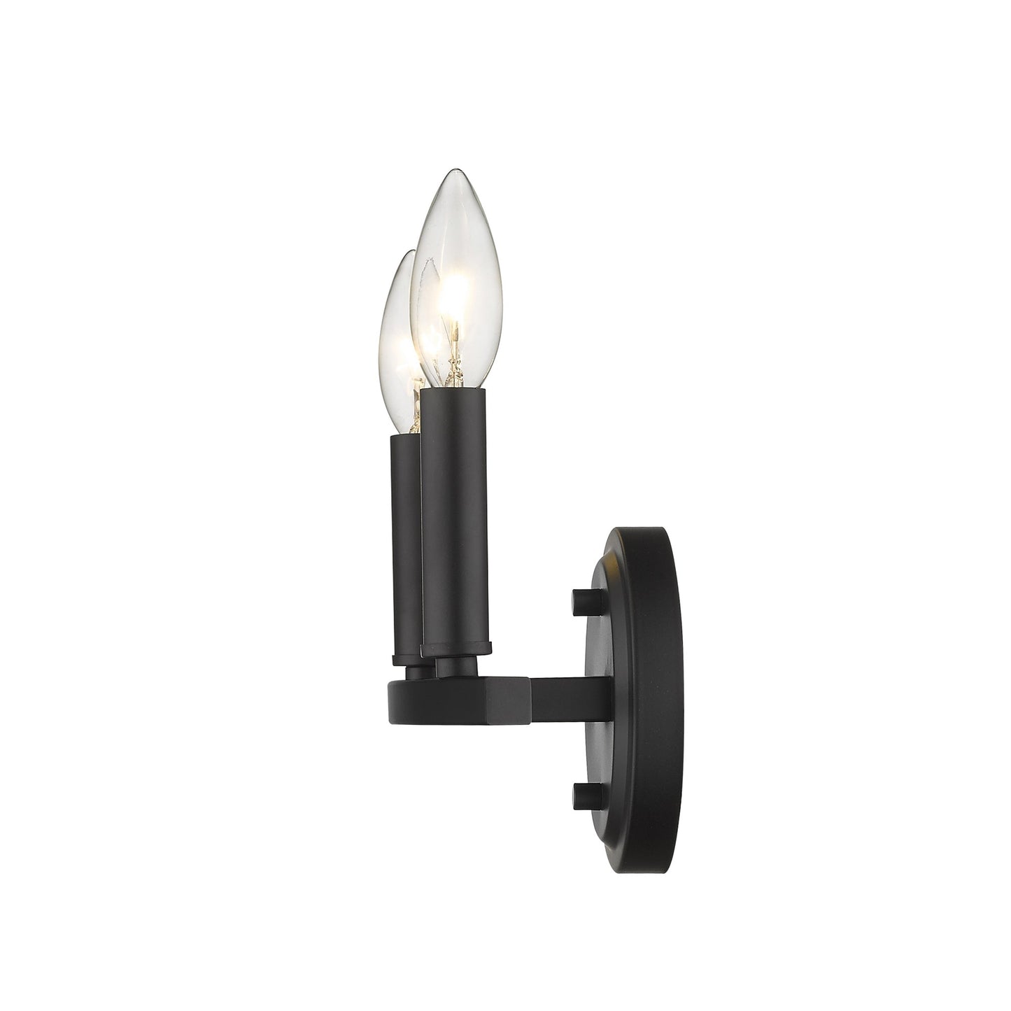 Two Light Matte Black Wall Sconce By Homeroots | Sconces | Modishstore - 9