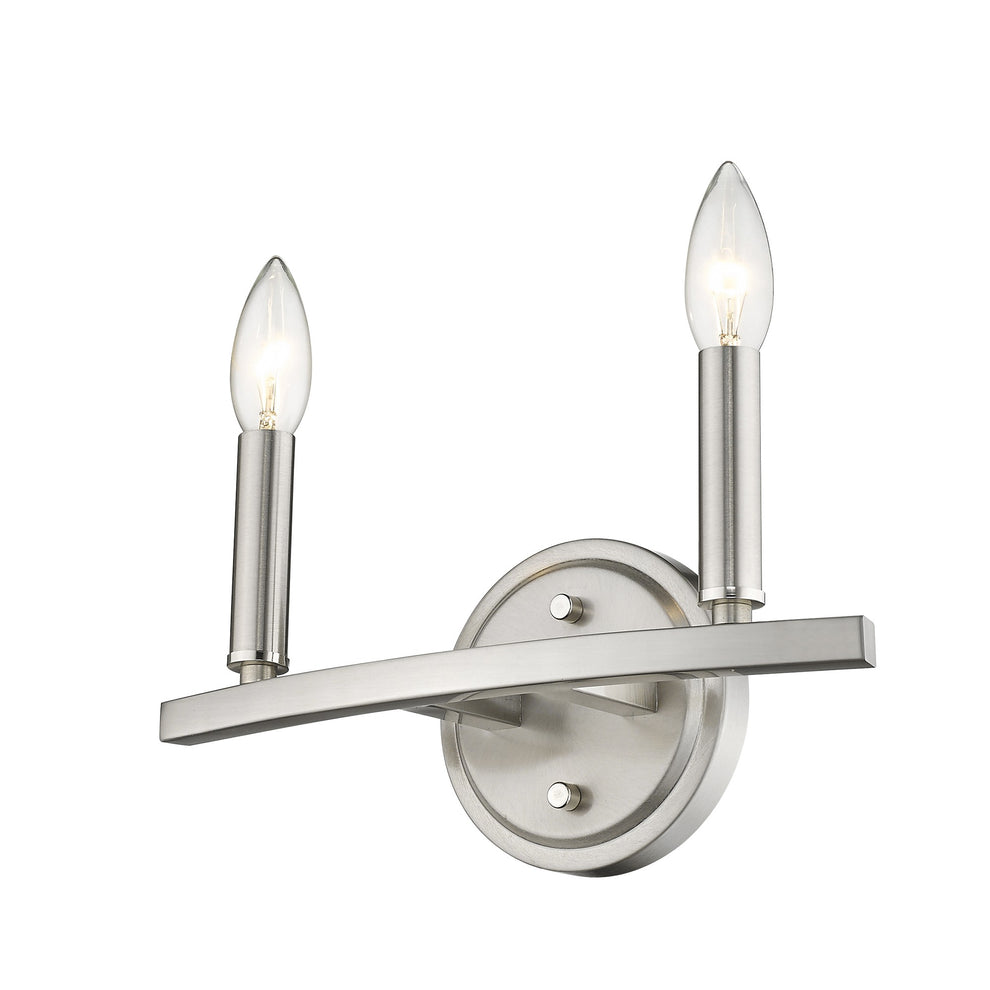 Two Light Silver Wall Sconce By Homeroots | Sconces | Modishstore - 2