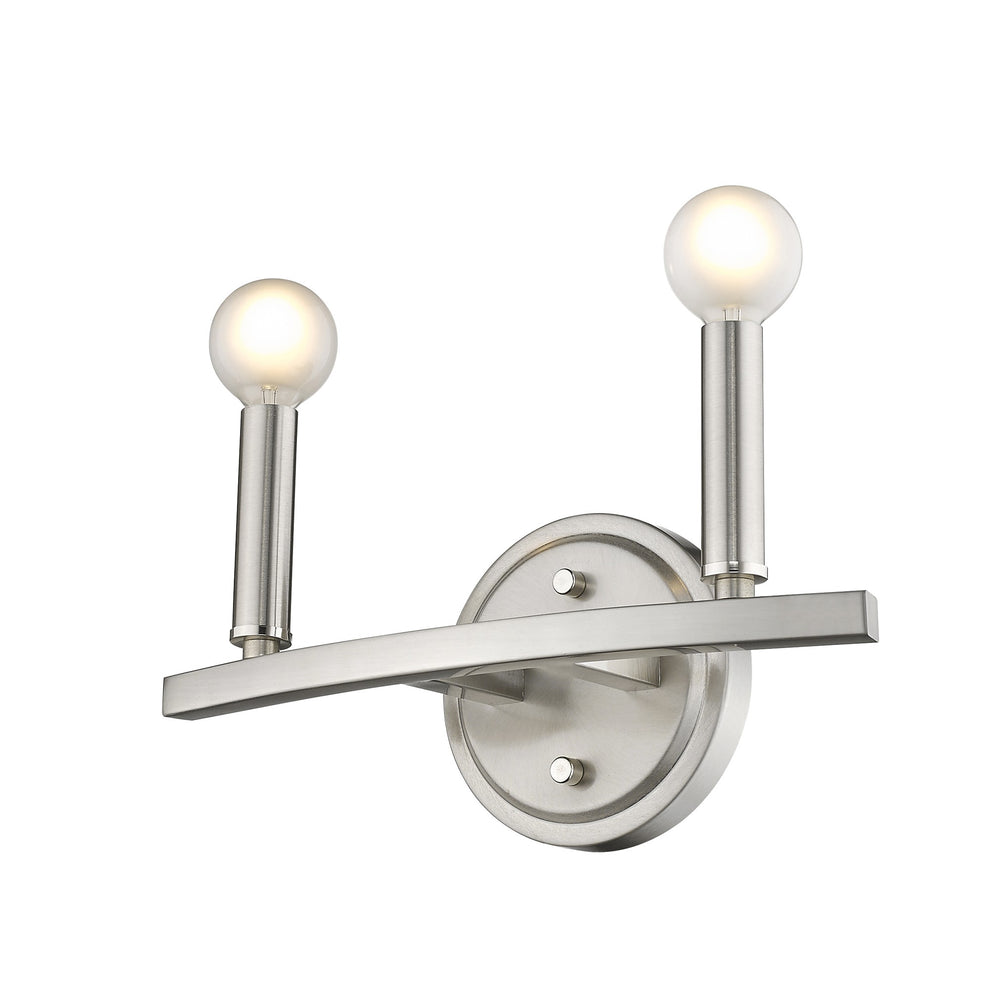 Two Light Silver Wall Sconce By Homeroots | Sconces | Modishstore - 4
