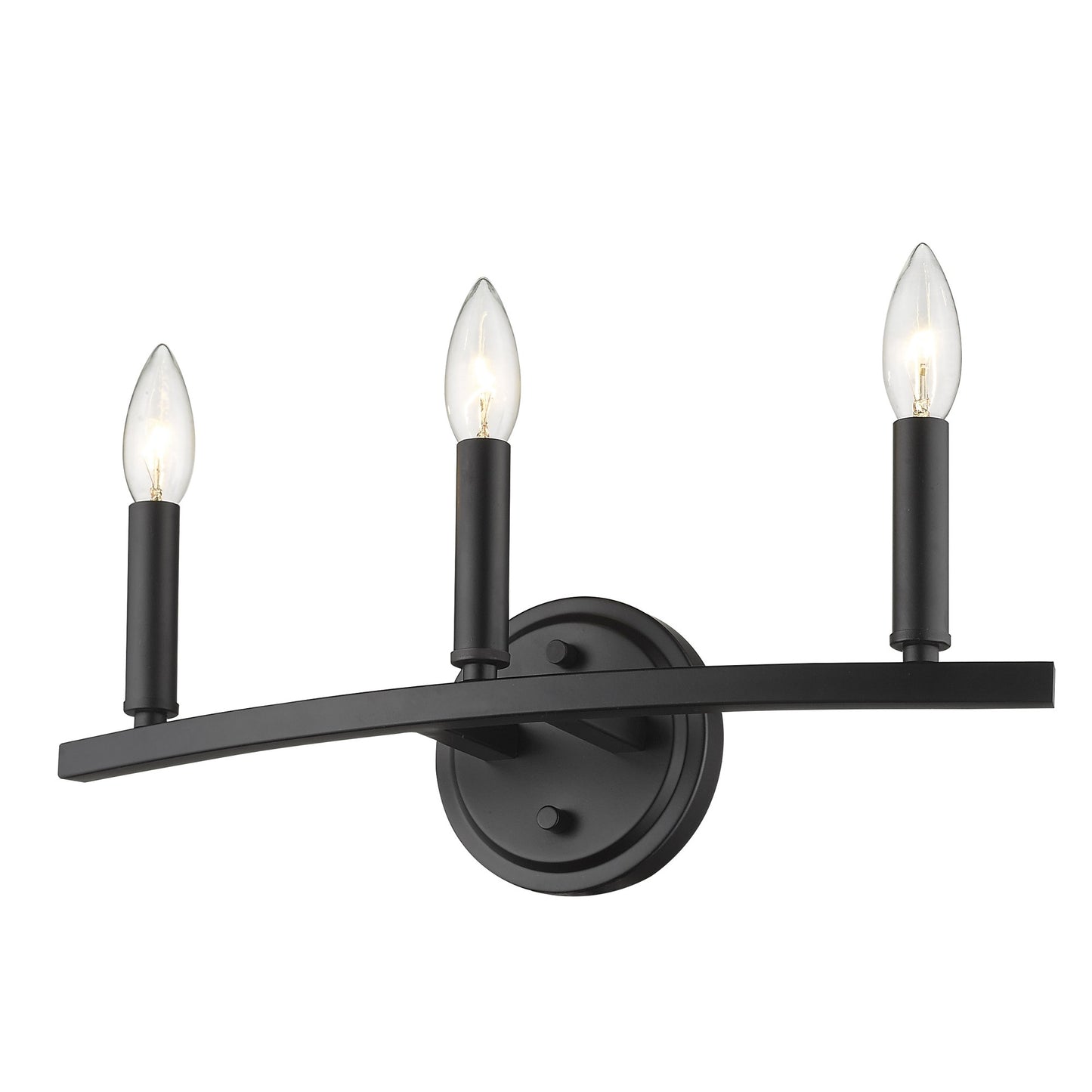 Three Light Matte Black Wall Sconce By Homeroots | Sconces | Modishstore - 2