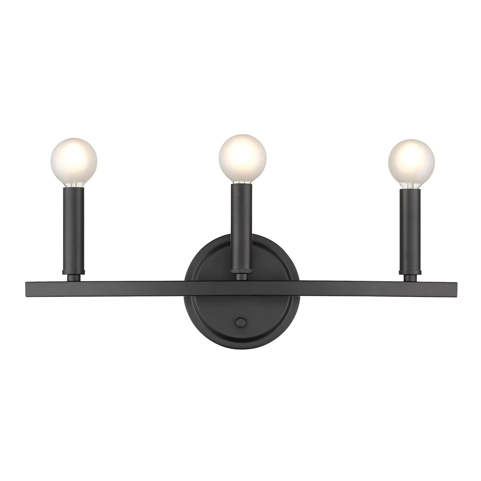 Three Light Matte Black Wall Sconce By Homeroots | Sconces | Modishstore - 6