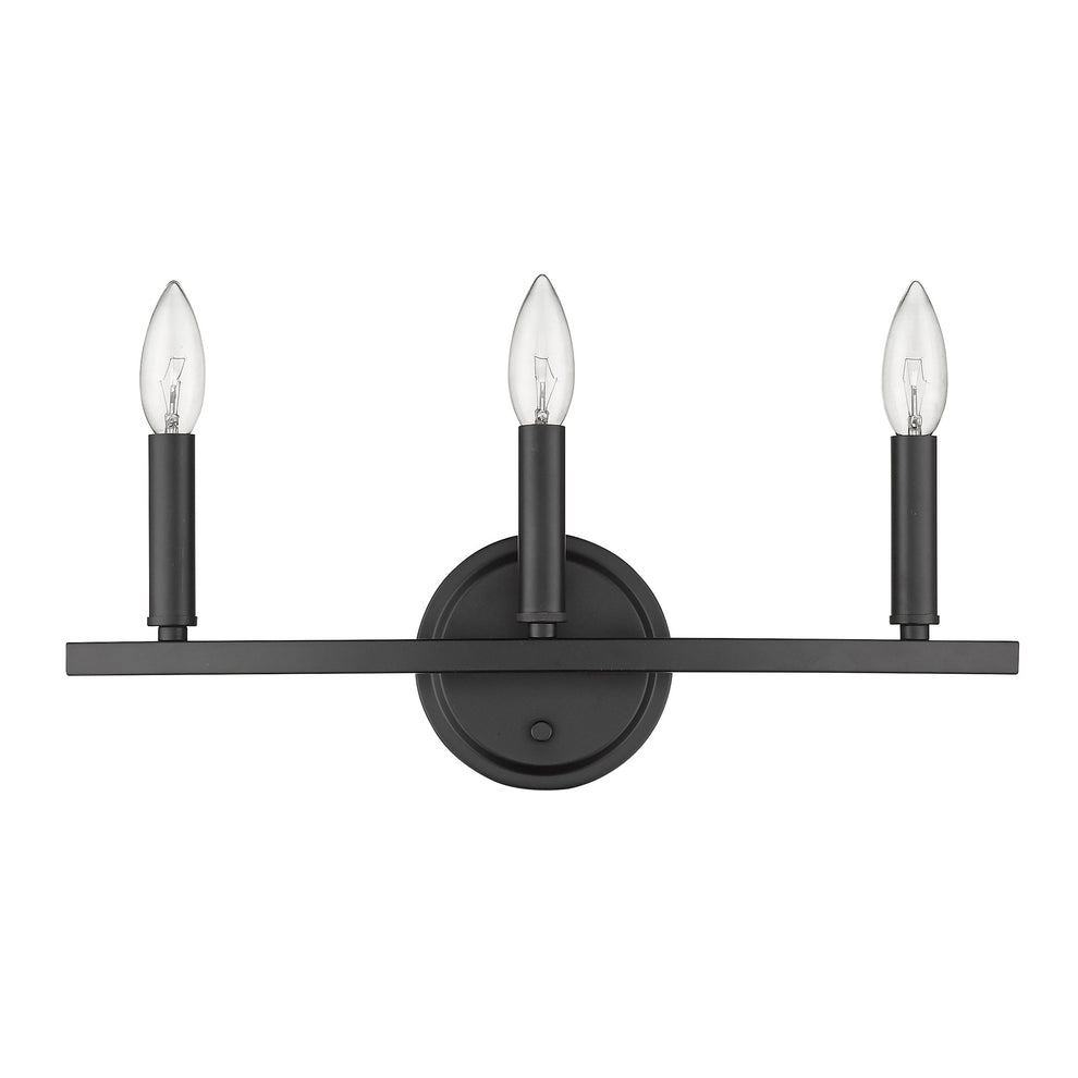 Three Light Matte Black Wall Sconce By Homeroots | Sconces | Modishstore - 7