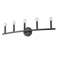Sawyer 5-Light Matte Black Vanity By Homeroots