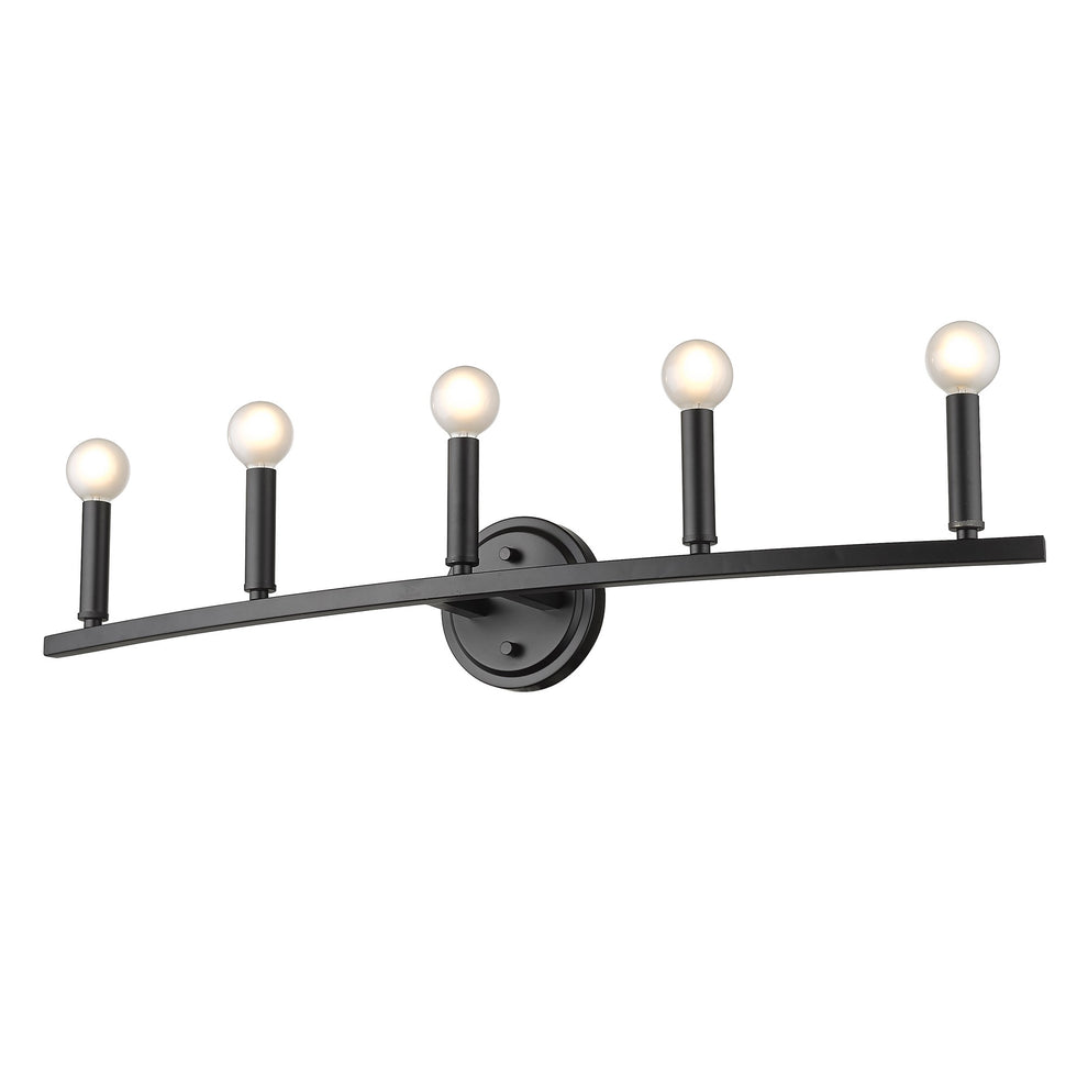 Sawyer 5-Light Matte Black Vanity By Homeroots | Vanity Light | Modishstore - 2